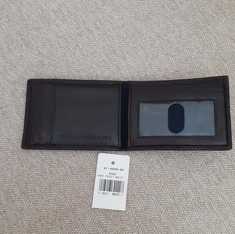 Tommy Hilfiger brown leather front pocket wallet